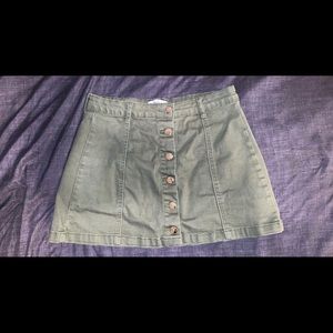 Forever 21 Green Denim Skirt